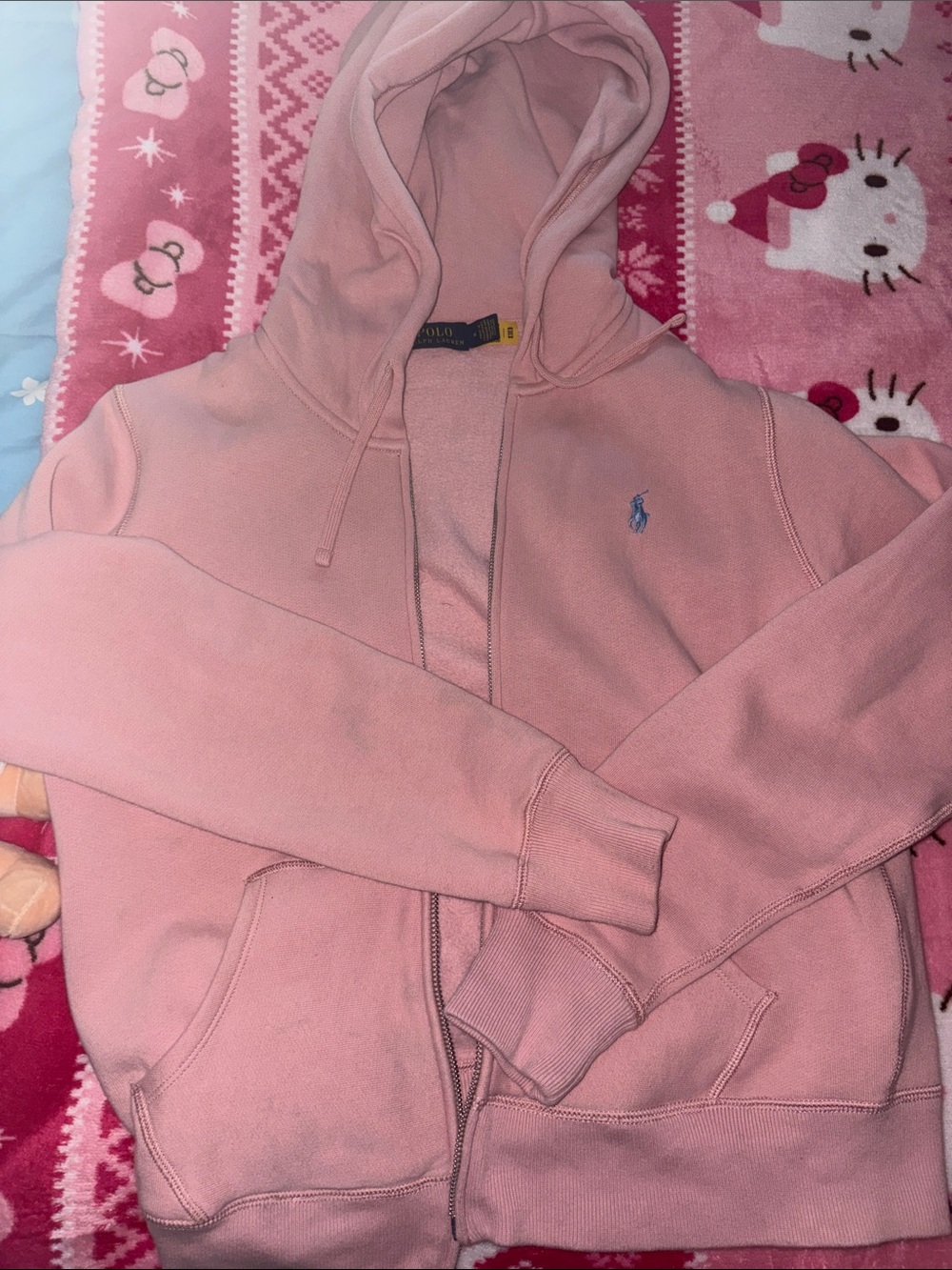 Ralph Lauren Pink Hooded Zip Sweatshirt